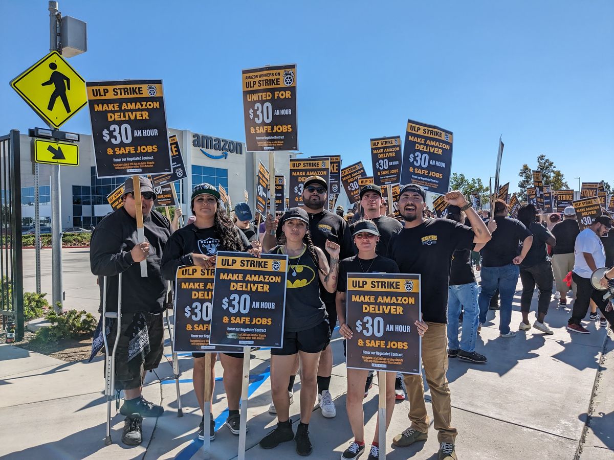 Teamsters build on Palmdale strike momentum with picket at Mira Loma Amazon facility