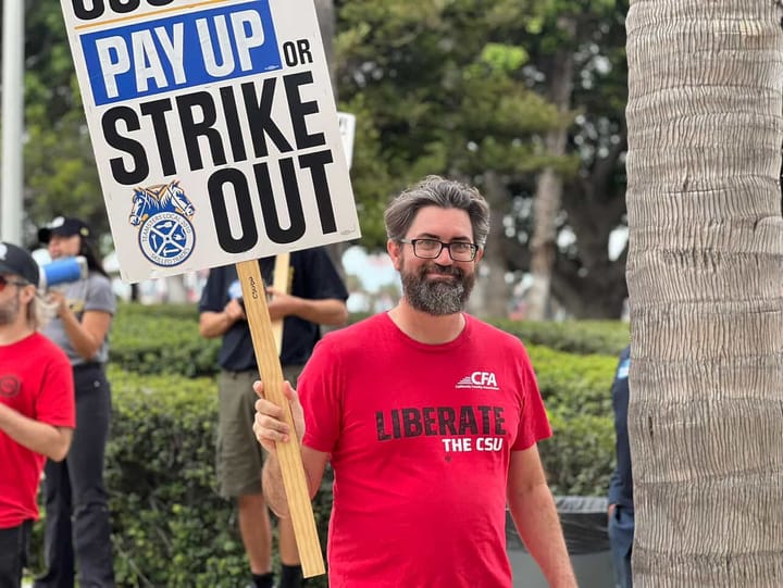Students and faculty picket CSU trustees, accuse leaders of financial mismanagement and poor transparency